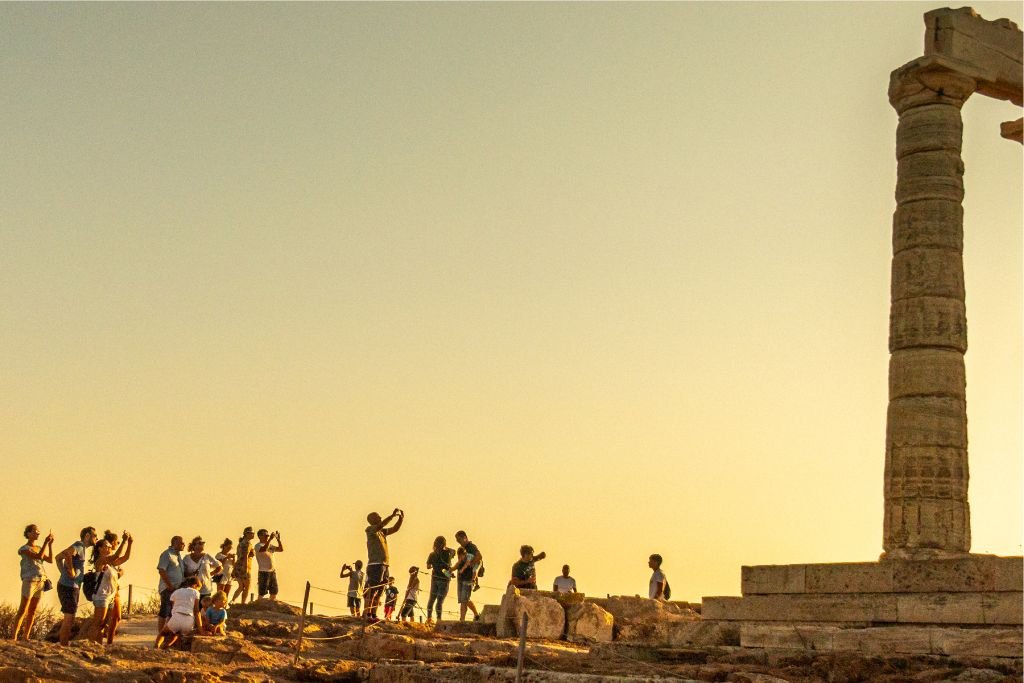 temple of poseidon sunset